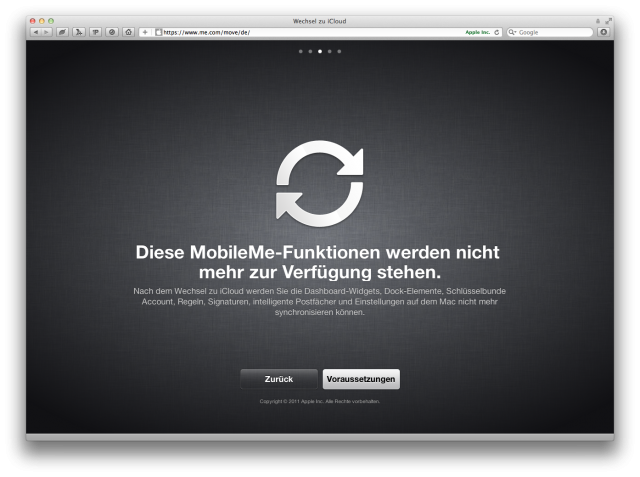 Hinweis zu deaktivierten Funktionen