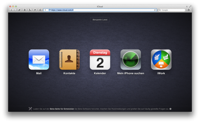 iCloud Webinterface