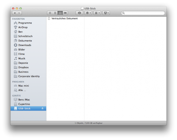 FileVault 2: USB-Stick verschlüsseln