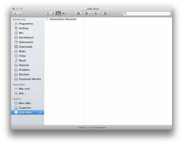 FileVault 2: USB-Stick verschlüsseln